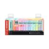 STABILO Marcador fluorescente Boss Pastel - Punta biselada - Trazo 2 mm y 5 mm - Colores surtidos - Set 15 ud