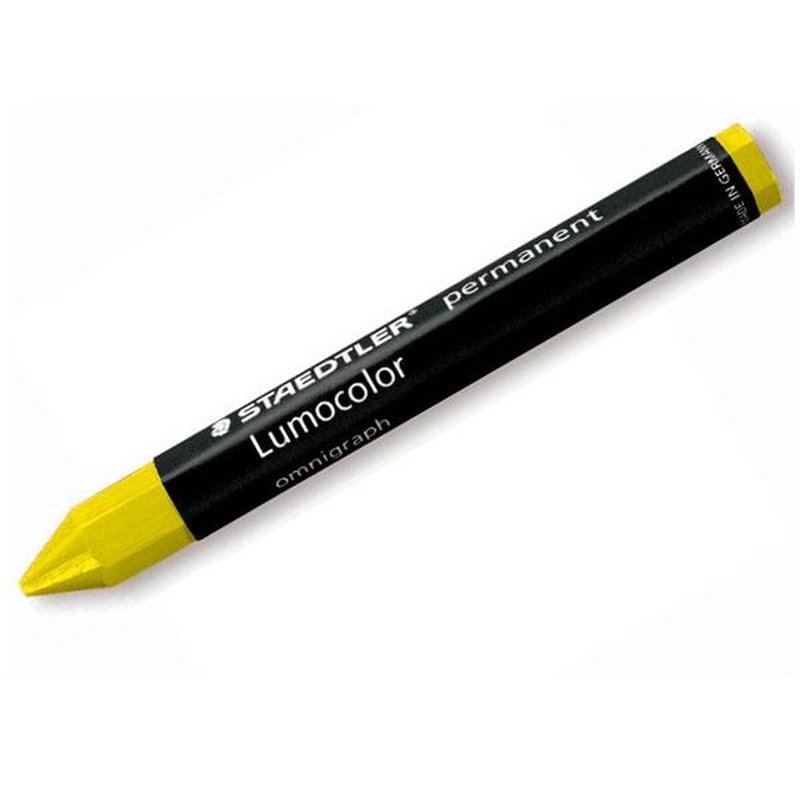 STAEDTLER Cera hexagonal permanente Lumocolor 113x12mm diam amarillo