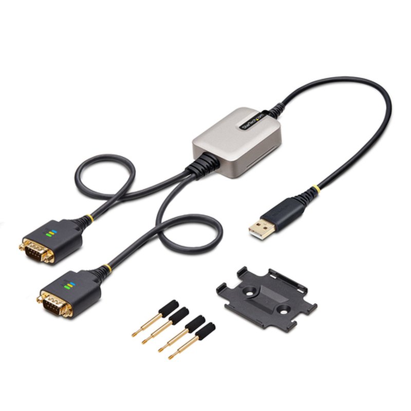 StarTech.com 2P1FFC-USB-SERIAL cambiador de género para cable USB-A 2 x DB-9 RS-232 Negro, Gris - Imagen 8