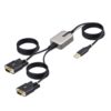 StarTech.com 2P6FFC-USB-SERIAL cambiador de género para cable USB-A 2 x DB-9 RS-232 Negro, Gris