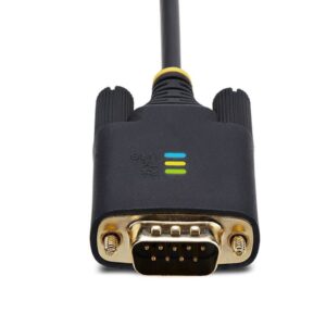 StarTech.com Cable Adaptador USB a Serie de 1m - Serial - Retención COM - FTDI - Adaptador USB-A a DB9 RS232 - con Tornillos DB9 Intercambiables - Windows/macOS/Linux