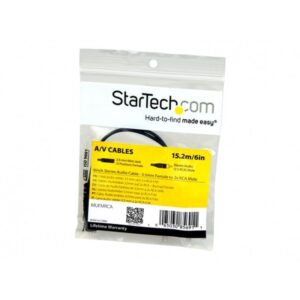 StarTech.com Cable Adaptador de 15cm de Audio Estéreo Mini Jack de 3,5mm Hembra a 2x RCA Macho