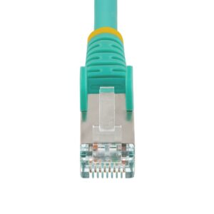 StarTech.com Cable de 5m de Red Ethernet CAT6a - Aguamarina - Low Smoke Zero Halogen (LSZH) - 10GbE - 500MHz - PoE++ de 100W - Snagless sin Pestillo - RJ-45 - Cable de Red S/FTP