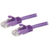StarTech.com Cable de 7,5m Cat6 Ethernet de Red Púrpura - RJ45 sin Enganches - 24AWG