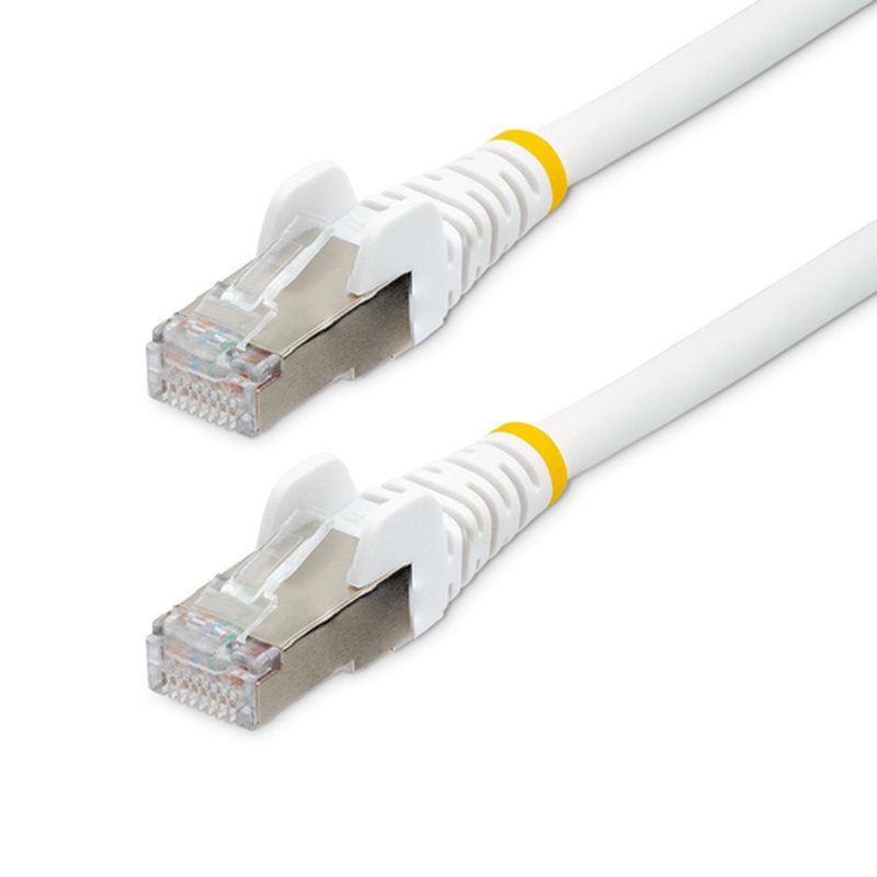 StarTech.com Cable de 7,5m de Red Ethernet CAT6a - Blanco - Low Smoke Zero Halogen (LSZH) - 10GbE - 500MHz - PoE++ de 100W - Snagless sin Pestillo - RJ-45 - Cable de Red S/FTP
