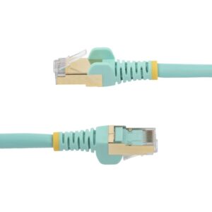 StarTech.com Cable de 7,5m de Red Ethernet Cat6a Aqua sin Enganches con Alambre de Cobre