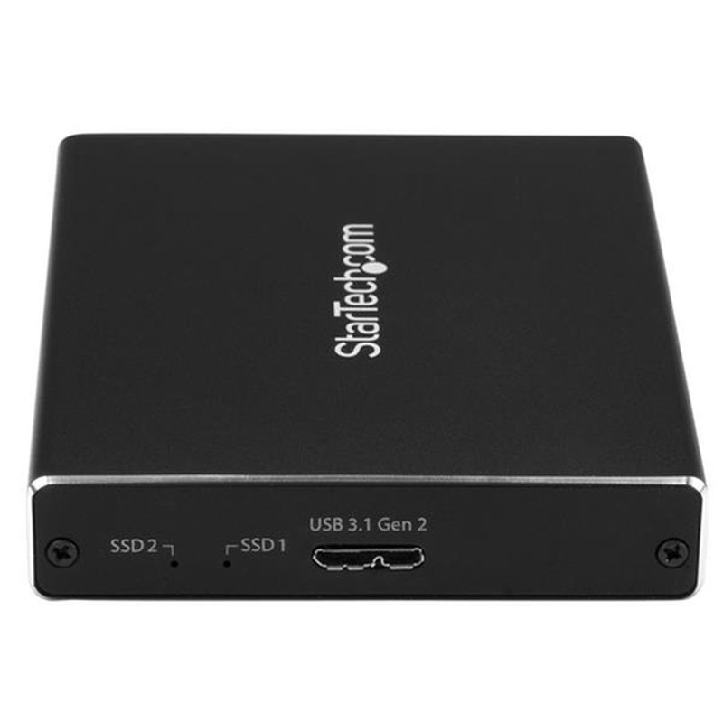 StarTech.com Caja de Dos Bahías M.2 NGFF - USB 3.1 (10Gbps) - RAID - Caja Externa USB-C y USB-A de Aluminio - Imagen 2