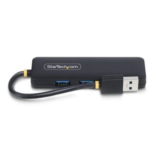 StarTech.com Hub USB-A de 4 Puertos - Ladrón USB de 4 Puertos - Alimentado por el Bus - USB 3.0 de 5Gbps - Hub Portátil para Viajes - Protección de Sobrecorriente