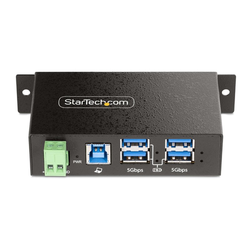 StarTech.com Hub USB Industrial de 4 Puertos Gestionado - Servicio Pesado - Caja de Metal - Protección ESD y Sobretensión - Montaje DIN, Pared, Escritorio - USB 3.2 Gen 1 5Gbps - Imagen 3