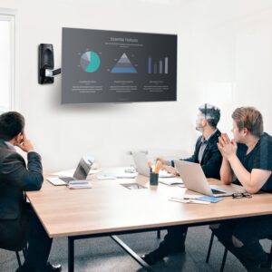 StarTech.com Soporte de Montaje Articulado de Pared para Televisores - Soporte VESA de Pared - Soporta TV Plano o Curvos de 65" o 45kg - Perfil Bajo Retraible - de Esquina