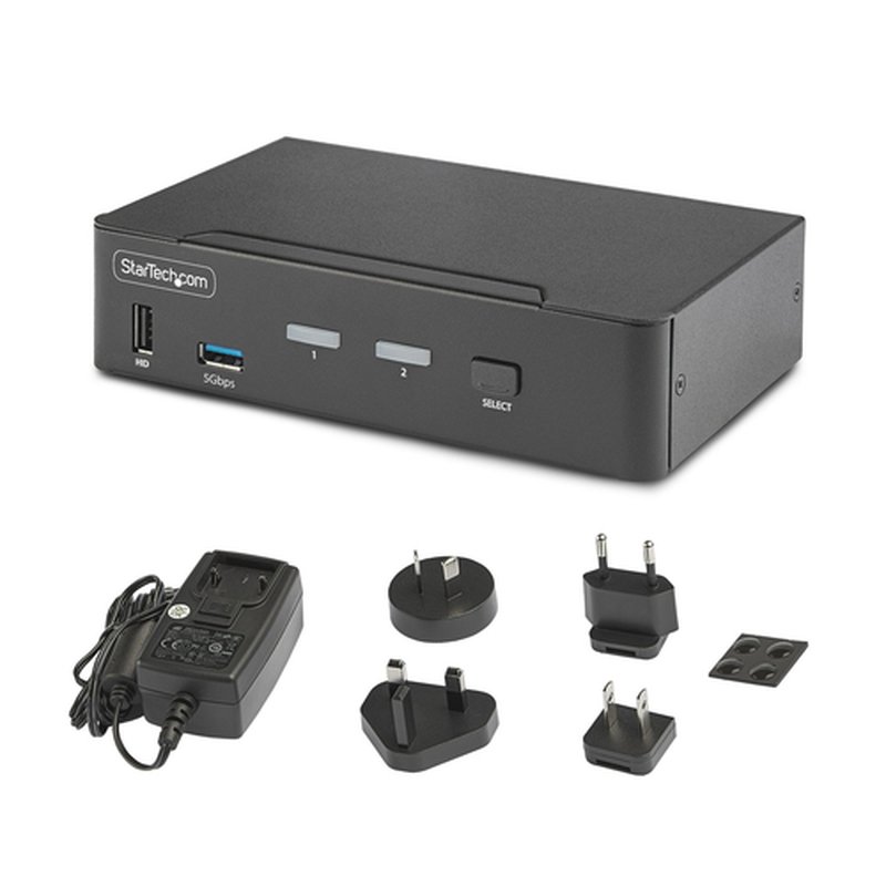 StarTech.com Switch Conmutador KVM DisplayPort de 2 Puertos - 8K60/4K144 - para Un Monitor - DP 1.4 - 2x USB 3.0 - 4x USB 2.0 HID - Conmutado por Botones y Teclas de Acceso Rápido - TAA - Imagen 5