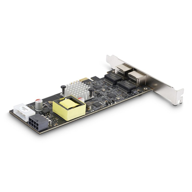 StarTech.com Tarjeta de Red Ethernet PCIe de 2 Puertos PoE de 2,5Gb - Tarjeta de Red NBASE-T - Adaptador LAN PCI Express - Intel I225-V Doble - PoE+ - 802.3af/at - Alimentado por LP4/PCIe de 8 Pines - Imagen 2