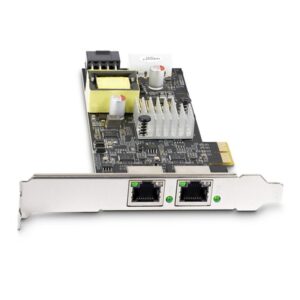StarTech.com Tarjeta de Red Ethernet PCIe de 2 Puertos PoE de 2,5Gb - Tarjeta de Red NBASE-T - Adaptador LAN PCI Express - Intel I225-V Doble - PoE+ - 802.3af/at - Alimentado por LP4/PCIe de 8 Pines