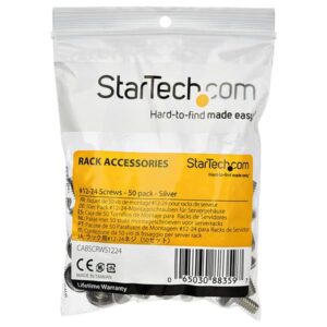 StarTech.com Tornillos 12-24 para Rack de Servidores - Paquete de 50 - Chapados en Níquel