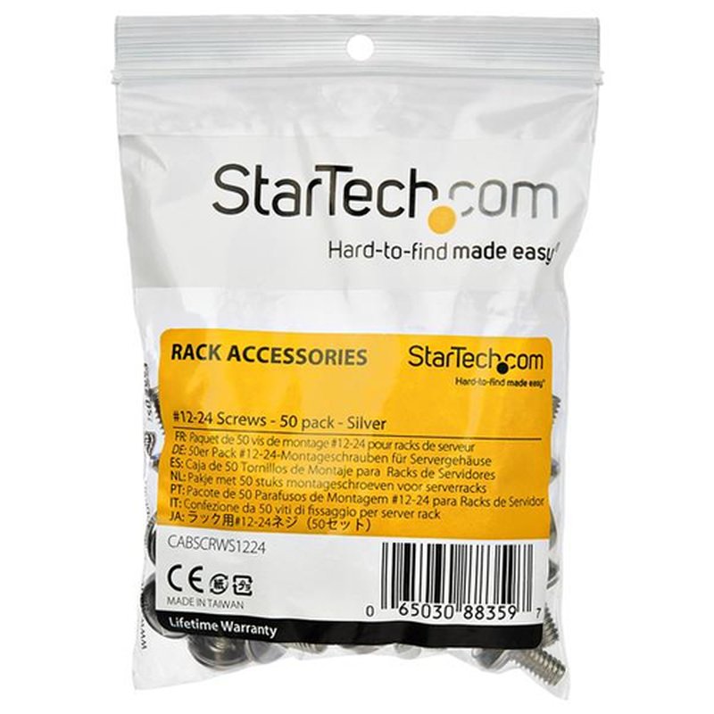 StarTech.com Tornillos 12-24 para Rack de Servidores - Paquete de 50 - Chapados en Níquel - Imagen 6