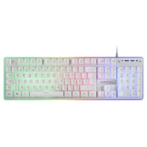 Mars Gaming MCPXWPT, Combo Teclado H-Mech+Ratón Ultraligero+Alfombrilla XXL, Blanco, PT