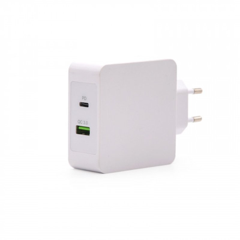 TooQ Cargador de Pared doble puerto USB-C PD + USB A QC3.0, 48W TooQ Cargador de Pared doble puerto USB-C PD + USB A QC3.0, 48W