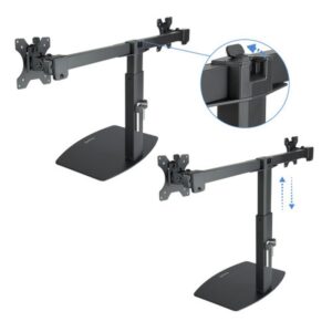 TooQ Soporte de mesa para 2 pantallas (monitor / plasma / LCD / LED) 17"-27"