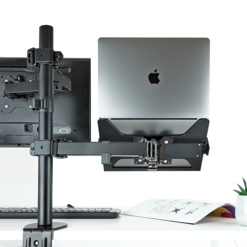 TooQ TQLH1117-B soporte para ordenador portátil Soporte articulado con bandeja para ordenador portátil Negro 43,9 cm (17.3") - Imagen 4