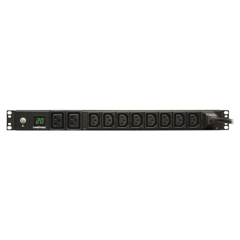 Tripp Lite PDUMH20HV PDU Monofásico con Medidor Digital de 3.2-3.8 kW, 200V ~ 240V (8 C13 & 2 C19), Adaptador C20 / L6-20P, Cable de 3.66 m [12 pies], para Instalación en Rack de 1U, TAA - Imagen 2