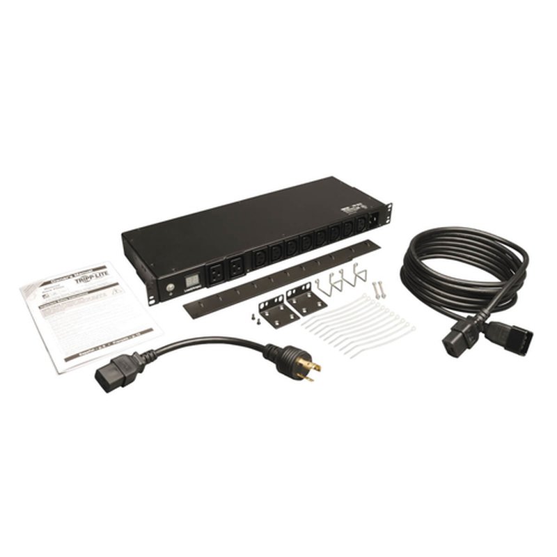 Tripp Lite PDUMH20HV PDU Monofásico con Medidor Digital de 3.2-3.8 kW, 200V ~ 240V (8 C13 & 2 C19), Adaptador C20 / L6-20P, Cable de 3.66 m [12 pies], para Instalación en Rack de 1U, TAA - Imagen 6