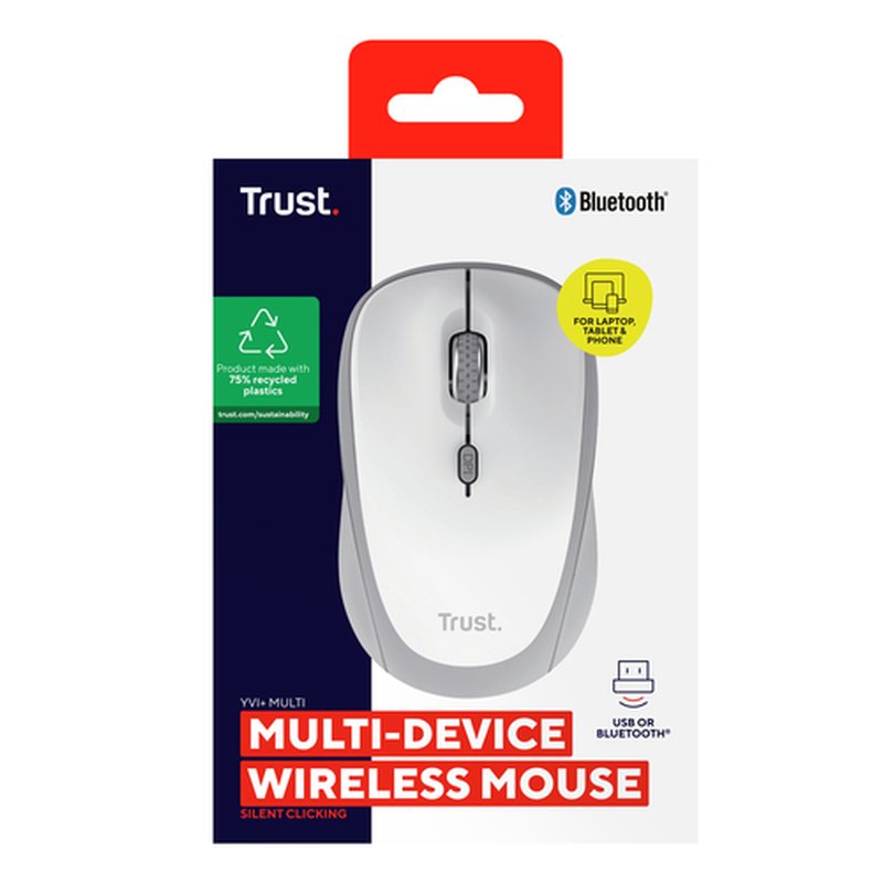Trust Yvi+ ratón Universal Ambidextro RF Wireless + Bluetooth Óptico 1600 DPI - Imagen 6