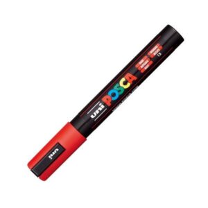 UNI-BALL Marcador pintura base agua Uni Posca PC-5M punta conica trazo 2,5mm rojo