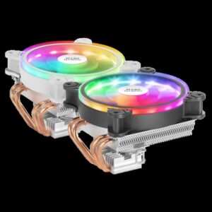 Mars Gaming MCPU220, Disipador CPU Negro, TDP 140W, Dual ARGB, Silencioso PWM