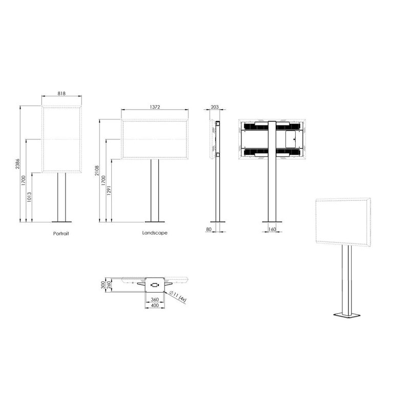 VOGELS GAMA PROFESIONAL POF 7602 OUTDOOR FLOOR STAND FOR LG 55XE4F (POF 7602) VOGELS GAMA PROFESIONAL POF 7602 OUTDOOR FLOOR STAND FOR LG 55XE4F (POF 7602) - Imagen 4