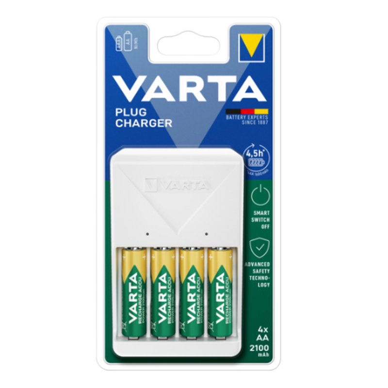 Varta 57657 101 451 cargador de batería Pilas de uso doméstico Corriente alterna Varta 57657 101 451 cargador de batería Pilas de uso doméstico Corriente alterna