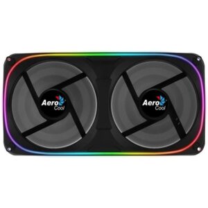 Aerocool ASTRO24 Doble Ventilador PC 12cm ARGB LED Soporte Antivibración Negro