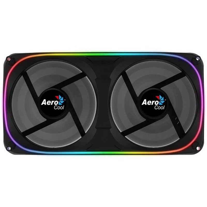 Aerocool ASTRO24 Doble Ventilador PC 12cm ARGB LED Soporte Antivibración Negro Aerocool ASTRO24 Doble Ventilador PC 12cm ARGB LED Soporte Antivibración Negro