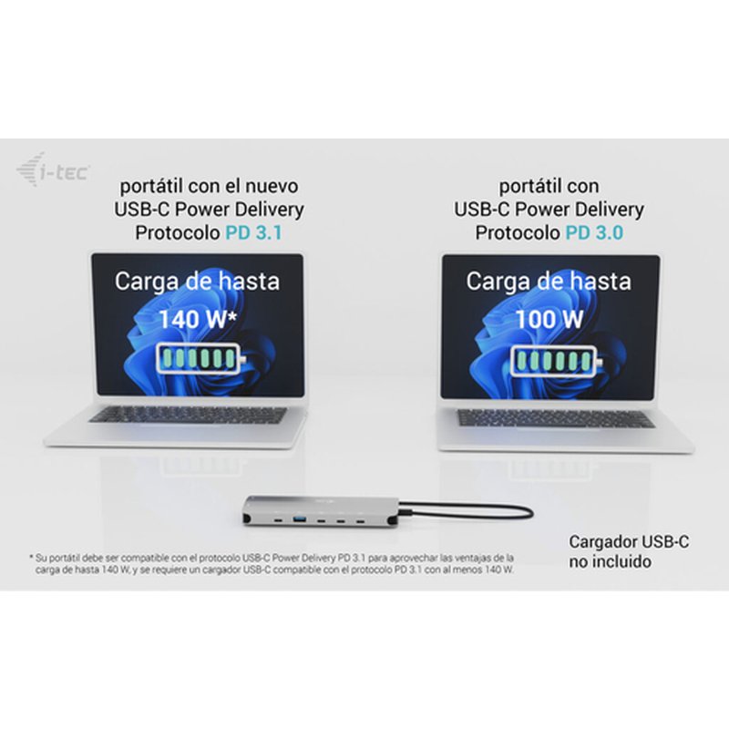 i-tec Metal USB-C Nano 3x Display Dock, 2x HDMI 1x USB-C video + Power Delivery 140W - Imagen 10