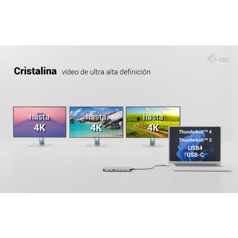 i-tec Metal USB-C Nano 3x Display Dock, 2x HDMI 1x USB-C video + Power Delivery 140W - Imagen 9