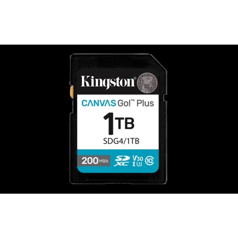 Kingston Technology 1TB SDXC Canvas Go Plus Gen4 200MB/s C10 UHS-I U3 V30 Kingston Technology 1TB SDXC Canvas Go Plus Gen4 200MB/s C10 UHS-I U3 V30