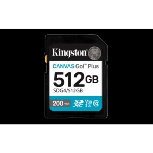 Kingston Technology 512GB SDXC Canvas Go Plus Gen4 200MB/s C10 UHS-I U3 V30
