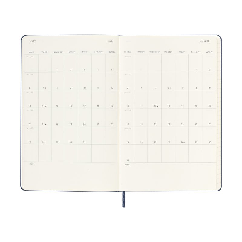 AGENDA 18M 2025-2026 SEMANAL L (13 X 21 CM) AZUL ZAFIRO TAPA DURA MOLESKINE DHB2018WN3Y26 - Imagen 3