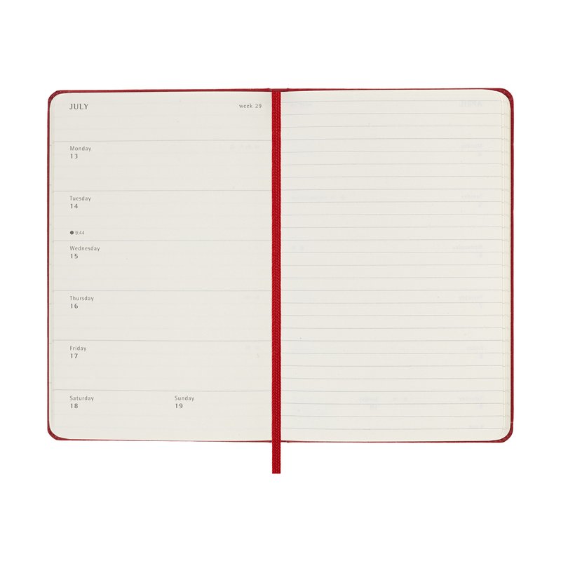 AGENDA 18M 2025-2026 SEMANAL P (9 X 14 CM) ROJO TAPA DURA MOLESKINE DHF218WN2Y26 - Imagen 3