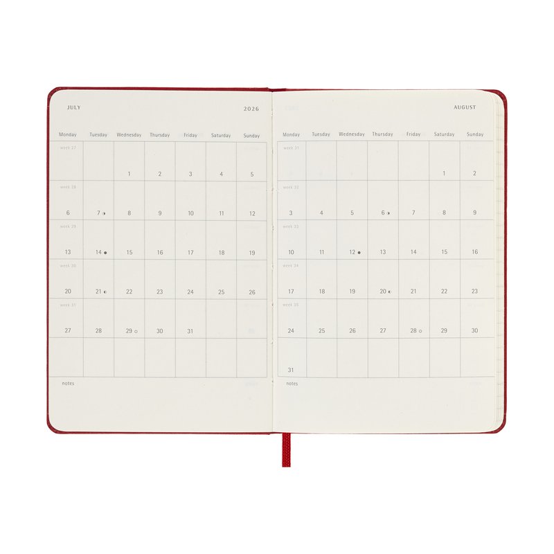 AGENDA 18M 2025-2026 SEMANAL P (9 X 14 CM) ROJO TAPA DURA MOLESKINE DHF218WN2Y26 - Imagen 4