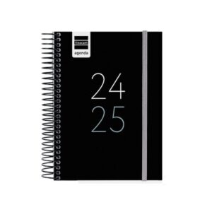 AGENDA ESCOLAR 2025-2026 TAMAÑO A5 TAPA CARTON FORRADO SEMANA VISTA MODELO SYSTEM BASIC NEGRO DOHE 52059