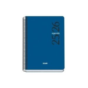 AGENDA ESCOLAR 2025-2026 TAMAÑO A5 TAPA POLIPROPILENO DÍA PÁGINA MODELO ESENCIAL BASIC AZUL DOHE 52072