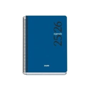 AGENDA ESCOLAR 2025-2026 TAMAÑO A5 TAPA POLIPROPILENO SEMANA VISTA MODELO ESENCIAL BASIC AZUL DOHE 52068