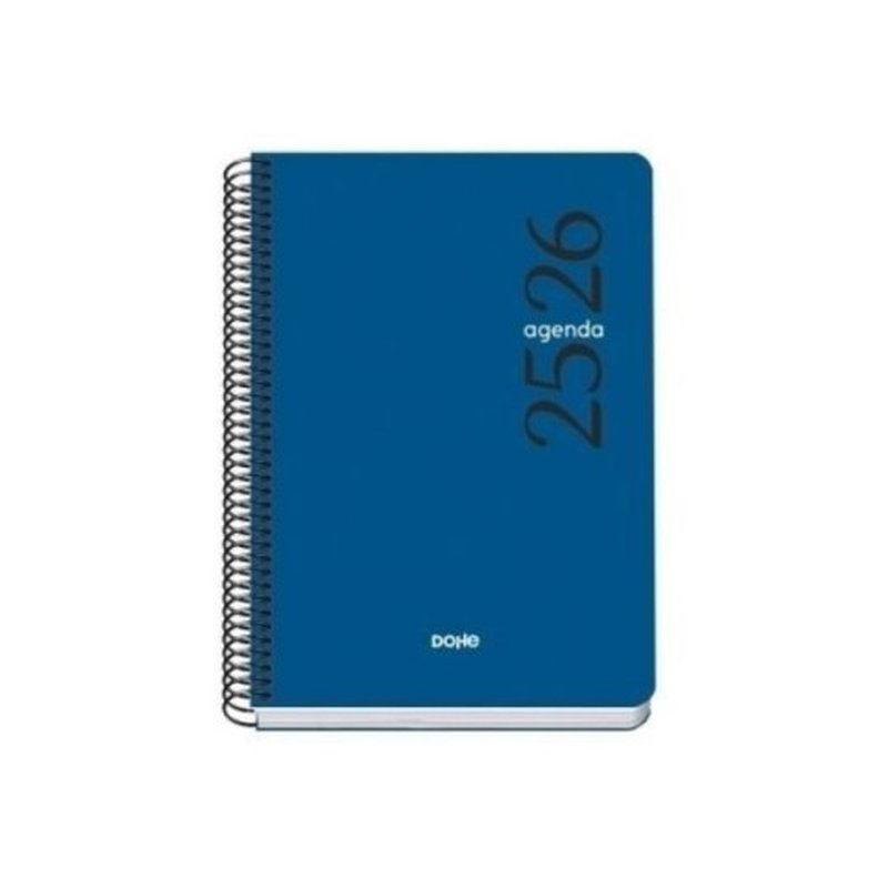 AGENDA ESCOLAR 2025-2026 TAMAÑO A5 TAPA POLIPROPILENO SEMANA VISTA MODELO ESENCIAL BASIC AZUL DOHE 52068