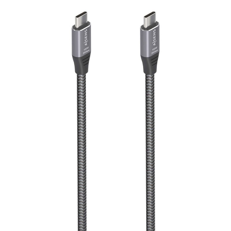 AISENS Cable USB 3.2 Gen2x2 Aluminio 20Gbps 8K@30Hz 5A 100W E-Mark, Tipo USB-C/M-USB-C/M, Gris, 3.0m AISENS Cable USB 3.2 Gen2x2 Aluminio 20Gbps 8K@30Hz 5A 100W E-Mark, Tipo USB-C/M-USB-C/M, Gris, 3.0m