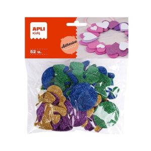 APLI B.52 FORMAS ADHESIVAS GOMA EVA LETRAS PURPURINA