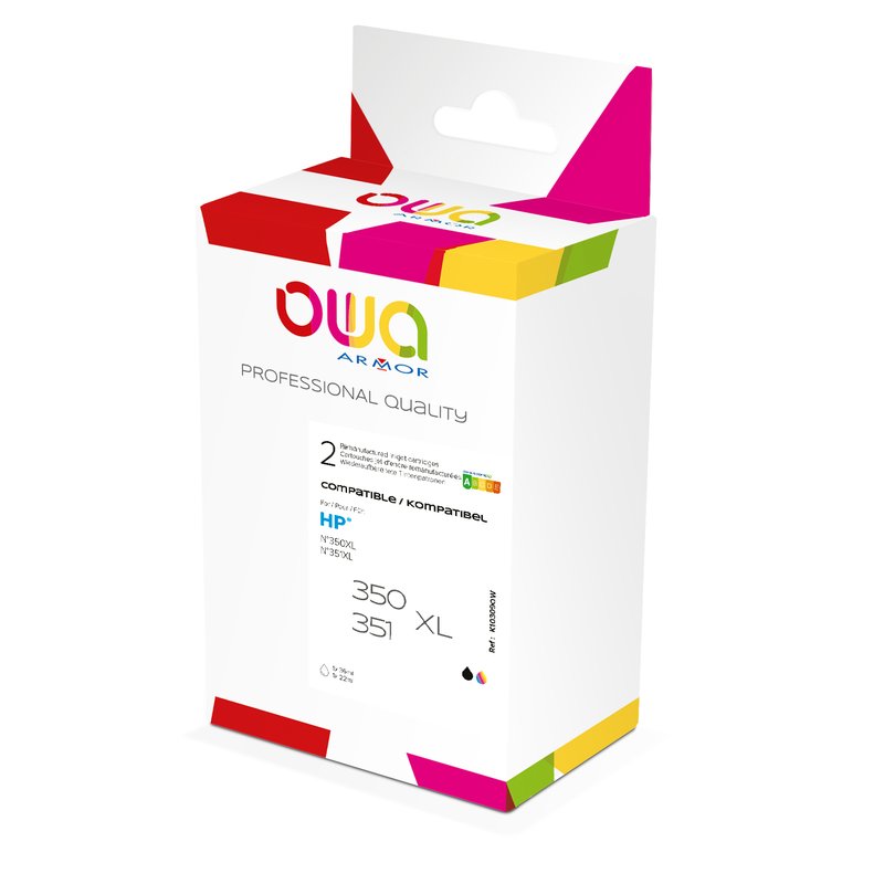 ARMOR Owa INKJET REMAN PACK 2 REM. FOR HP350-1XL BK+3C Black, 3 Colours Box ARMOR Owa INKJET REMAN PACK 2 REM. FOR HP350-1XL BK+3C Black, 3 Colours Box