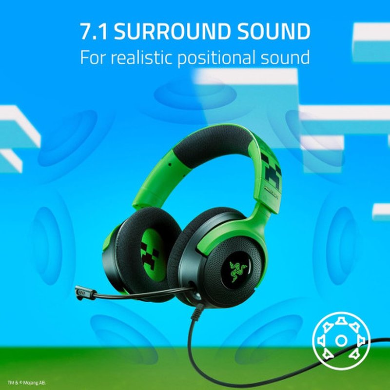 AURICULARES RAZER KRAKEN V4 X MINECRAFT EDIT. (RZ04-05180200-R3M1) AURICULARES RAZER KRAKEN V4 X MINECRAFT EDIT. (RZ04-05180200-R3M1) - Imagen 3