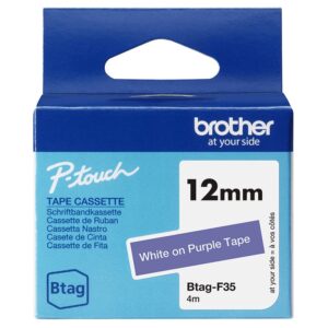 Brother BTAG-F35 cinta para impresora de etiquetas Blanco sobre morado