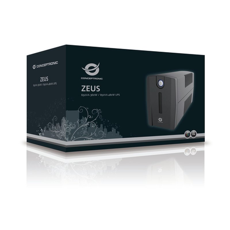 Conceptronic ZEUS02ES sistema de alimentación ininterrumpida (UPS) Línea interactiva 0,85 kVA 480 W 2 salidas AC Conceptronic ZEUS02ES sistema de alimentación ininterrumpida (UPS) Línea interactiva 0,85 kVA 480 W 2 salidas AC - Imagen 3