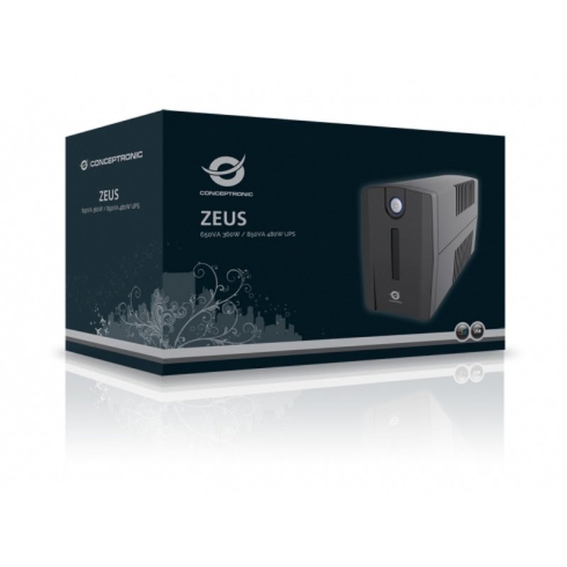 Conceptronic ZEUS02E sistema de alimentación ininterrumpida (UPS) Línea interactiva 0,85 kVA 480 W 4 salidas AC Conceptronic ZEUS02E sistema de alimentación ininterrumpida (UPS) Línea interactiva 0,85 kVA 480 W 4 salidas AC - Imagen 3